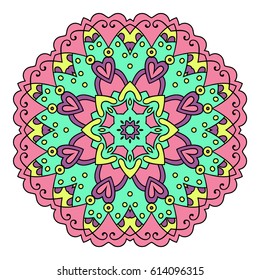 Mandala. Vector Ethnic Oriental Circle Ornament. 