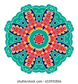 Mandala. Vector Ethnic Oriental Circle Ornament. 