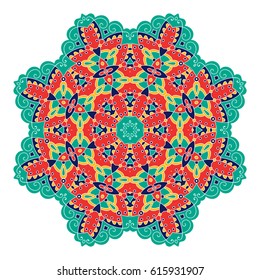 Mandala. Vector Ethnic Oriental Circle Ornament. 