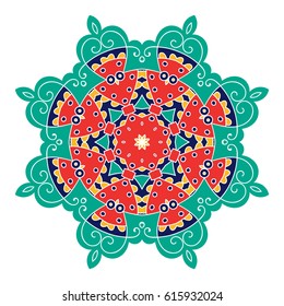 Mandala. Vector Ethnic Oriental Circle Ornament. 