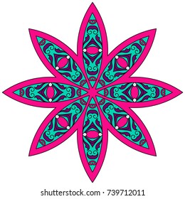 Mandala. Vector Ethnic Oriental Circle Ornament. 