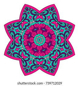 Mandala. Vector Ethnic Oriental Circle Ornament. 