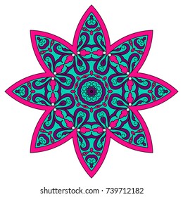 Mandala. Vector Ethnic Oriental Circle Ornament. 