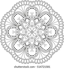 Mandala, Vector Mandala, floral mandala, flower mandala, oriental mandala, coloring mandala, book page mandala, outline mandala, template mandala