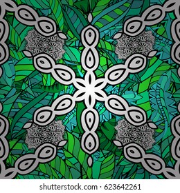 Mandala vector floral flower oriental coloring book page outline template carpet. Seamless pattern with flowers. Background.