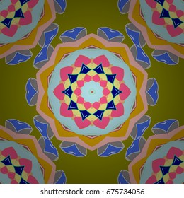 Mandala vector floral flower oriental coloring book page outline template carpet. Seamless pattern with flowers. Background.