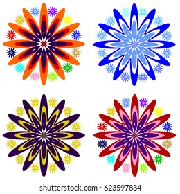 Mandala - Vector Flower designs for fabric, backgrounds, borders, wrapping papers, pattern prints and note book covers.