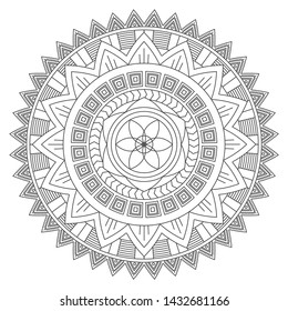 Mandala vector flower. Vintage decorative elements. Oriental pattern, vector illustration. Islam, Arabic, Indian, moroccan,spain, turkish, pakistan, chinese, mystic. Yoga Coloring book page