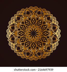 Mandala Vector Golden Round Decoration