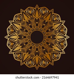 mandala vector golden round decoration