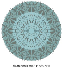 Mandala. Vector graphics. Round hand-drawn ornament. Stylish print. Symbol, emblem, element.
