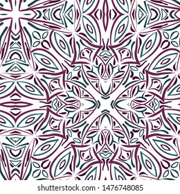 Mandala. Vector graphics. Round hand-drawn ornament. Geometric ornament for textiles.
Stylish print. Symbol, emblem, element.
Seamless pattern.