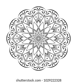 Mandala vector, hand drawn coloring page illustration