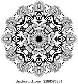 mandala Vector hand drawn doodle. Ethnic mandala with ornament colouring. Isolated floral ornament anti stress page for colouring book