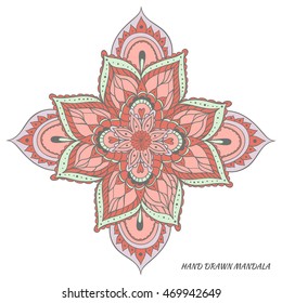 Mandala vector. Hand drawn vector multicolored illustration.