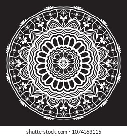 Mandala vector, hand drawn ornamental abstract illustration