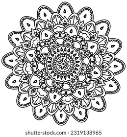 Mandala, vector hand-drawing ,Ornaments in an ethnic oriental style. Coloring book pages.