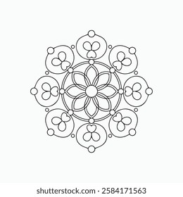 mandala vector illustration of an abstract background with snowflakes.