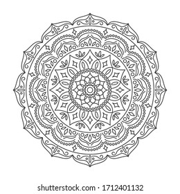 Mandala Vektorillustration Illustration in schwarz-weißer Farbe einzeln auf weißem Hintergrund. Schöne kreisförmige ethnische Ornamente 