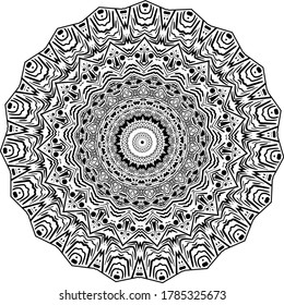 Mandala. Vector illustration, black and white pattern. Abstract diwali texture