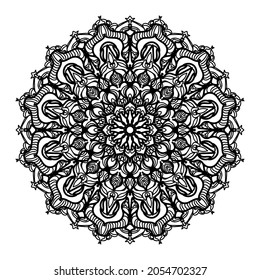 Mandala Vector Illustration In Black And White Design