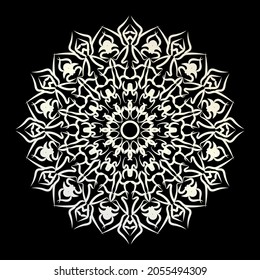 Mandala-Vektorgrafik in schwarz-weißem Design