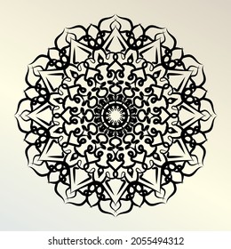 Mandala-Vektorgrafik in schwarz-weißem Design