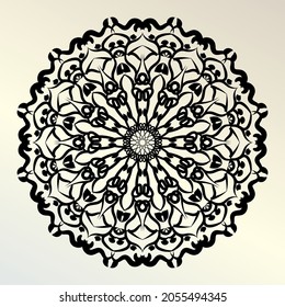 Mandala Vector Illustration In Black And White Design