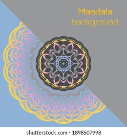 Mandala. Vector illustration. Card for any other of design, birthday, other holiday, kaleidoscope, medallion, yoga, india, folk, arabic.