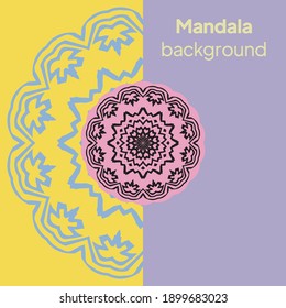 Mandala. Ilustración vectorial. Tarjeta para cualquier otro tipo de diseño, cumpleaños, otras vacaciones, caleidoscopio, medallón, yoga, india, folk, árabe.