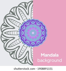 Mandala. Ilustración vectorial. Tarjeta para cualquier otro tipo de diseño, cumpleaños, otras vacaciones, caleidoscopio, medallón, yoga, india, folk, árabe.