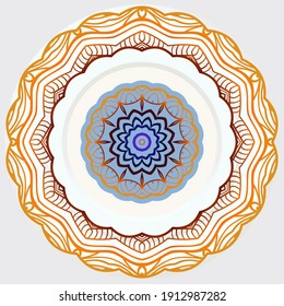 Mandala. Vector illustration. Card for any other of design, birthday, other holiday, kaleidoscope, medallion, yoga, india, folk, arabic.