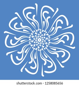 Mandala vector illustration. Coloring for adults. Round abstract floral oriental pattern, vintage decorative elements. On a colored background.