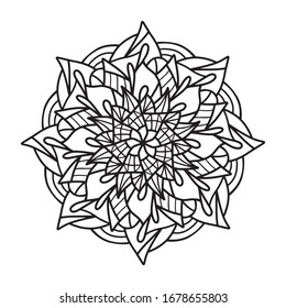 Mandala, ilustración vectorial, página del libro de colorear, adorno abstracto, elemento decorativo vintage