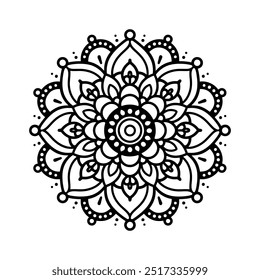 Ilustración vectorial Mandala Para Un Libro De Colorear, De Forma Sencilla Y Minimalista.