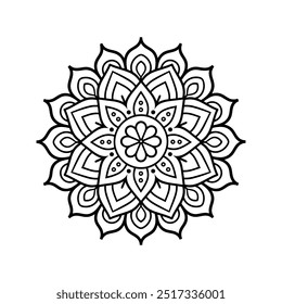 Mandala Vector Illustration For A Coloring Book, In A Simple And Minimalistic.