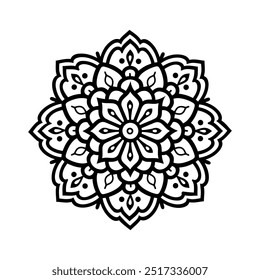 Mandala Ilustração Vetorial Para Um Livro De Coloração, Em Um Simples E Minimalista.