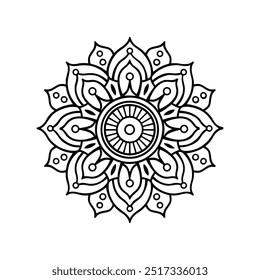 Ilustración vectorial Mandala Para Un Libro De Colorear, De Forma Sencilla Y Minimalista.