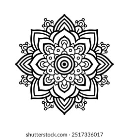 Mandala-Vektorgrafik für ein Malbuch, einfach und minimalistisch.