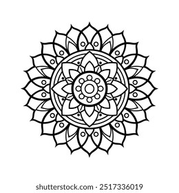Mandala-Vektorgrafik für ein Malbuch, einfach und minimalistisch.
