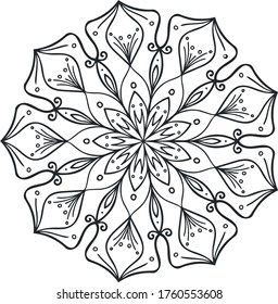Mandala vector illustration. Coloring page design