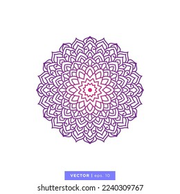 Mandala vector illustration design template. Vintage ornament with floral pattern.