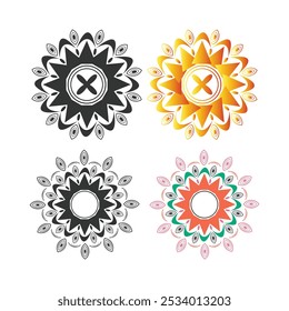 Mandala vector illustration diwali art design on white background. Outline Mandala for Coloring Book Page. Mandala Coloring book line art vector illustration. Vector abstract mandala pattern.