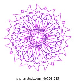 Mandala. Vector illustration. Ethnic Circle Ornament. Purple color. for coloring book, greeting card, invitation, tattoo.