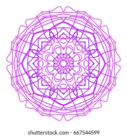 Mandala. Vector illustration. Ethnic Circle Ornament. Purple color. for coloring book, greeting card, invitation, tattoo.