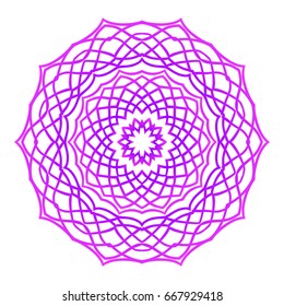 Mandala. Vector illustration. Ethnic Circle Ornament. Purple color. for coloring book, greeting card, invitation, tattoo.