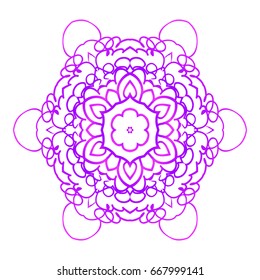 Mandala. Vector illustration. Ethnic Circle Ornament. Purple color. for coloring book, greeting card, invitation, tattoo.