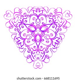 Mandala. Vector illustration. Ethnic Circle Ornament. Purple color. for coloring book, greeting card, invitation, tattoo.
