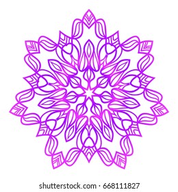 Mandala. Vector illustration. Ethnic Circle Ornament. Purple color. for coloring book, greeting card, invitation, tattoo.