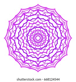 Mandala. Vector illustration. Ethnic Circle Ornament. Purple color. for coloring book, greeting card, invitation, tattoo.